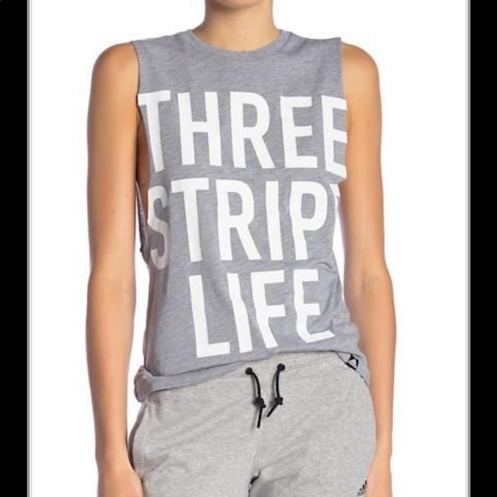 Adidas Three Stripe Life Muscle Tank Sz M